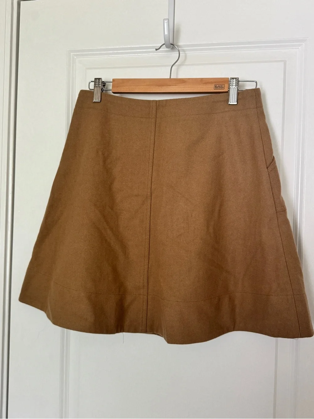 J. Crew Camel Brown Button-Front Mini Skirt